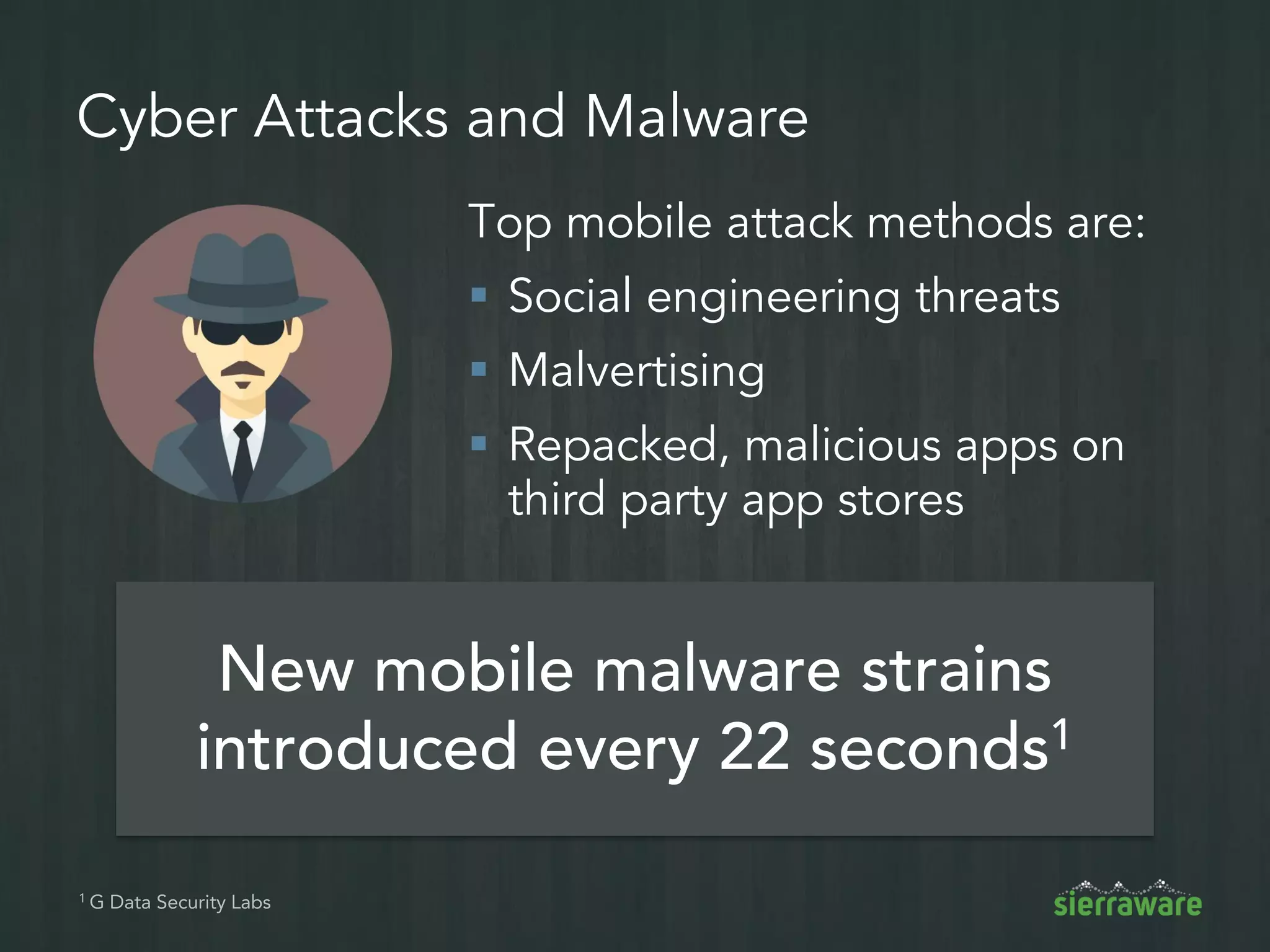 Virtual Mobile Infrastructure (VMI)
VMI is a service that hosts mobile apps or full
operating systems on remote servers
Provide remote access to:
 Android, Apple iOS and Windows
Phone with client apps
 Any HTML 5-enabled device
Centralize app management to:
 Eliminate need to install and
upgrade apps on every device
 