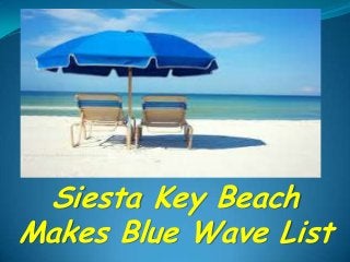 Siesta Key Beach
Makes Blue Wave List
 
