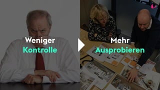 Weniger
Kontrolle
Mehr
Ausprobieren
 