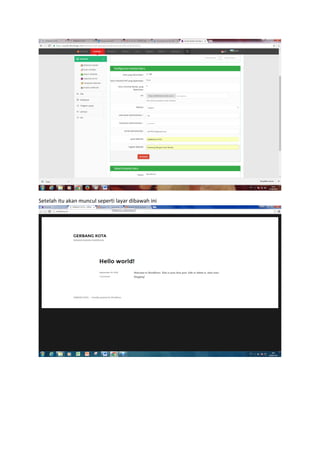 Setelah itu akan muncul seperti layar dibawah ini
 