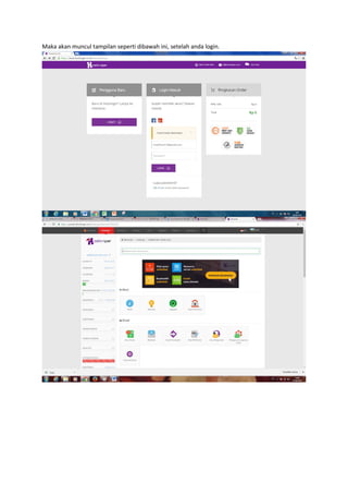 Maka akan muncul tampilan seperti dibawah ini, setelah anda login.
 