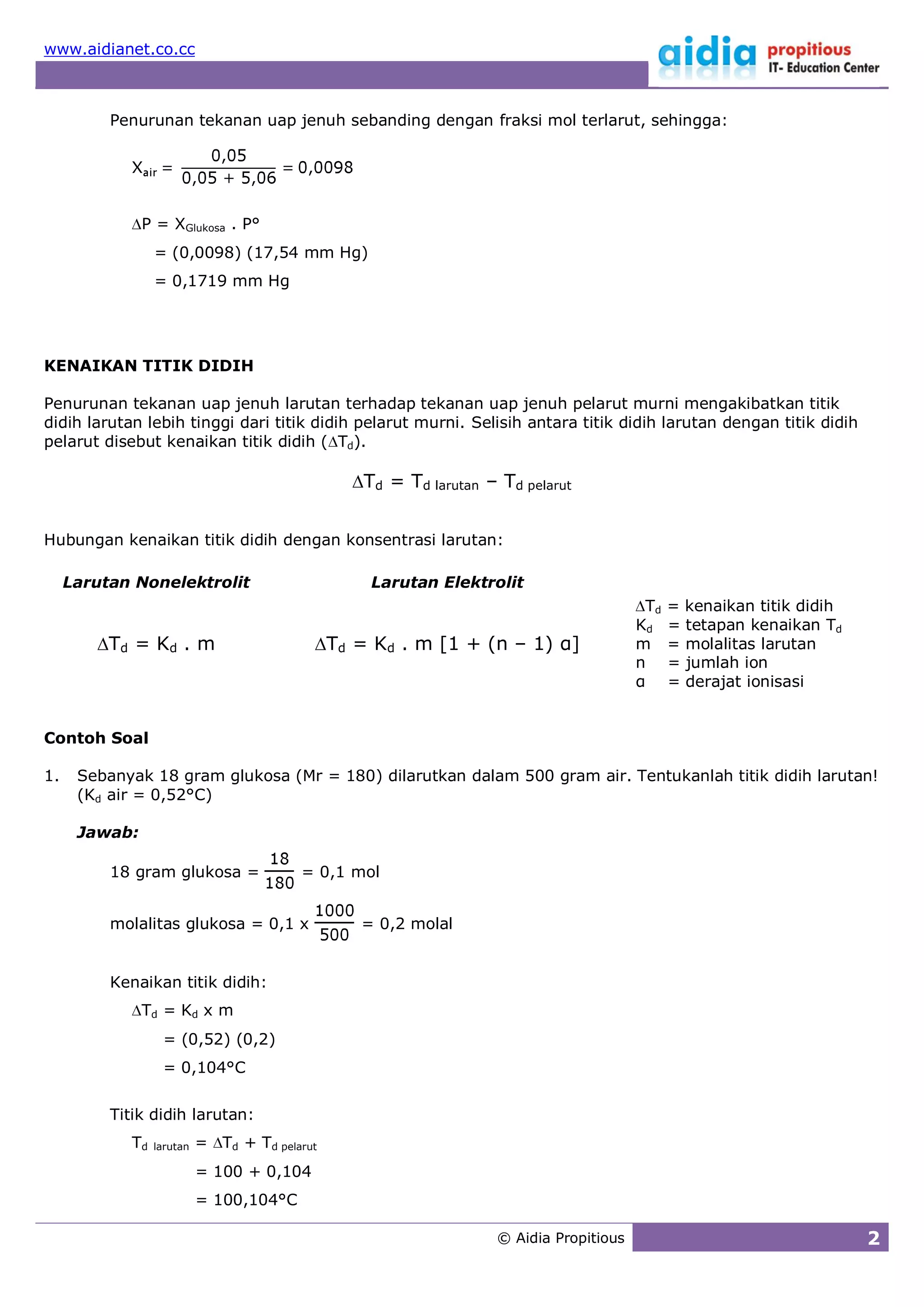 Sifat Koligatif Larutan | PDF