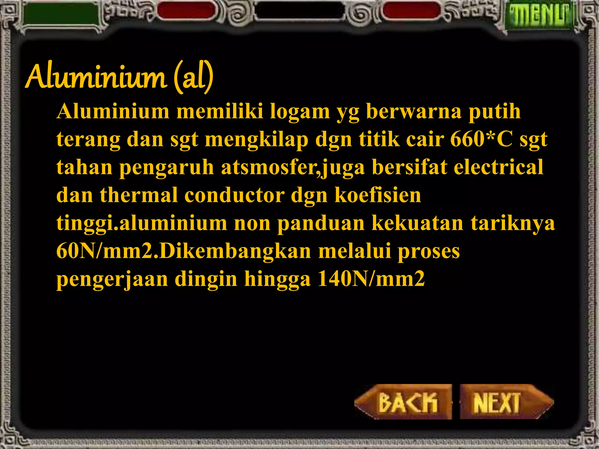 Sifat dan karakteristik logam non fero | PPTX