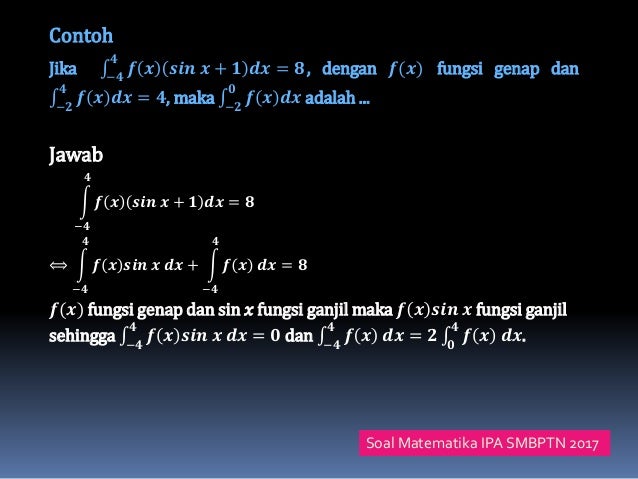 Sifat Khusus Integral Tentu