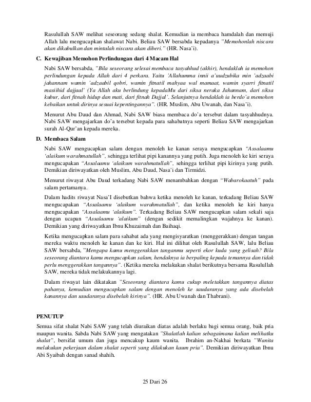Sifat Sholat Nabi
