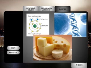 SIFAT-SIFAT   PENGOLAHAN
                                       CONTOH
             KOLOID       AIR BERSIH




 NEXT


PREVIOUS




                                                THE END
 