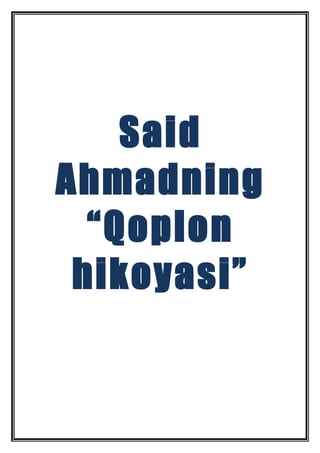 Dars ishlanma: Said Ahmadning 