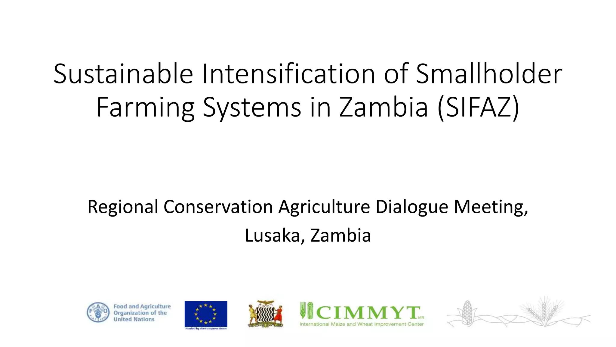 Sustainable Intensification of Smallholder Farming Systems in Zambia ...