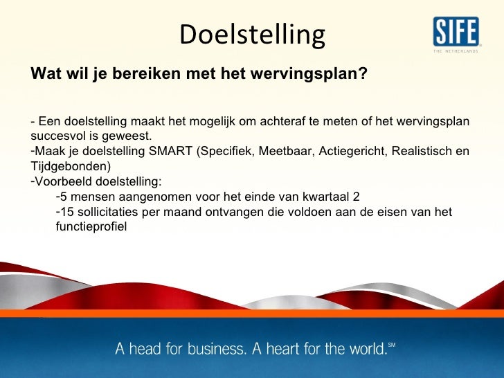SIFE W&S Academie  Wervingsplan