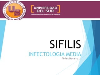 SIFILIS
INFECTOLOGIA MEDIA
Tellez Navarro

 