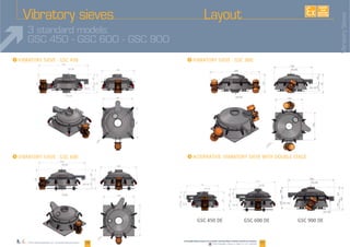 06 07
I I
I
www.palamaticprocess.com/powder-machine/sieve-machine/vibratory-screener
Downloadable videos & plans on our website
Plans téléchargeables sur www.palamaticprocess.fr
EXISTE
SUR
MESURE
3 standard models:
GSC 450 - GSC 600 - GSC 900
I
Vibratory sieves
06téléchargeables sur www.palamaticprocess.fr
VibratorySieves
Layout
 