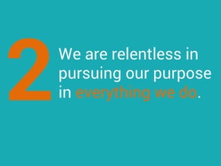 2We are relentless in
pursuing our purpose
in everything we do.
 