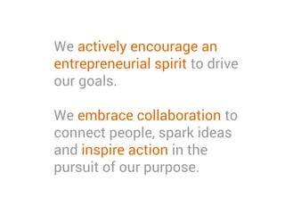 We encourage and support
people to develop. To grow
their mastery. To shape our
innovation. To drive our
growth. To focus on
delivering our purpose.
 