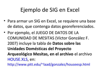 Sig Excel File Sig en Excel (Microsoft) para Arqueología | PPT