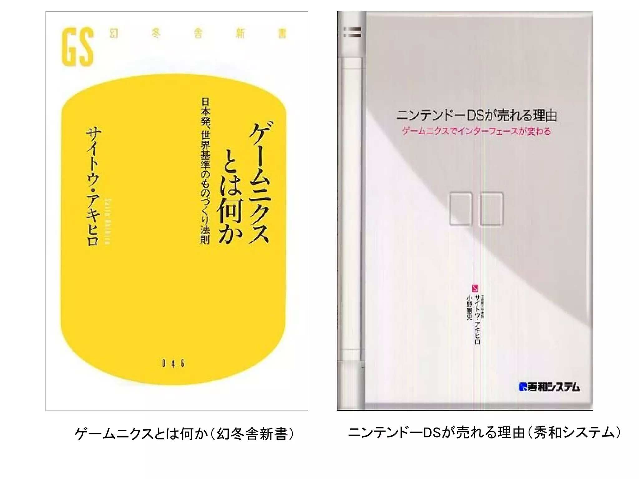 ゲームニクスとは何か（幻冬舎新書）   ニンテンドーDSが売れる理由（秀和システム）
 