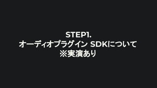 STEP1.
オーディオプラグイン SDKについて
※実演あり
 