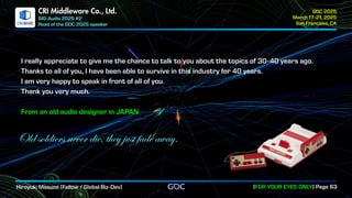 .
CRI Middleware Co., Ltd.
Old soldiers never die, they just fade away.
 