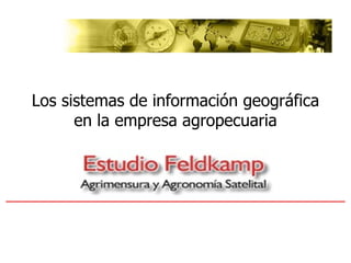 Los sistemas de información geográfica en la empresa agropecuaria 