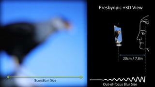 Presbyopic +3D View




                            20cm / 7.8in




8cmx8cm Size
                Out-of-focus Blur Size
 