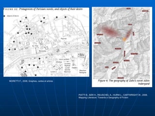 MORETTI F., 2008, Graphes, cartes et arbres   PIATTI B., BÄR H., REUSCHEL A., HURNI L., CARTWRIGHT W., 2008,  Mapping Literature: Towards a Geography of Fiction 