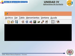 MAE. Wilmer Illescas Espinoza - Docente
UNIDAD IV
Aplicaciones de Escritorio
 