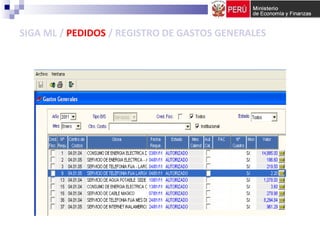 SIGA ML / PEDIDOS / REGISTRO DE GASTOS GENERALES
 