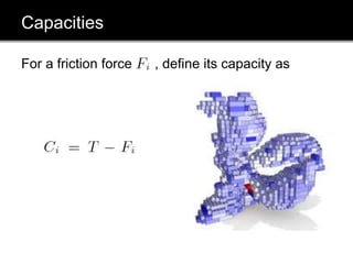 Capacities
For a friction force , define its capacity as
 