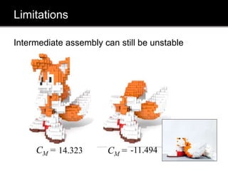 Limitations
Intermediate assembly can still be unstable
-11.49414.323
 