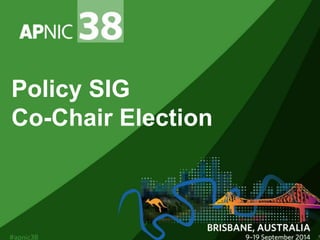 Policy SIG 
Co-Chair Election 
1 
 