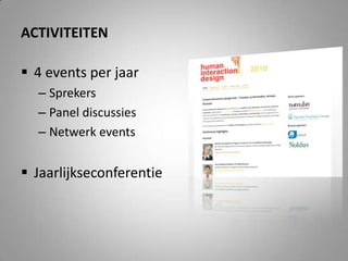 activiteiten4 events per jaarSprekersPanel discussiesNetwerk eventsJaarlijkseconferentie