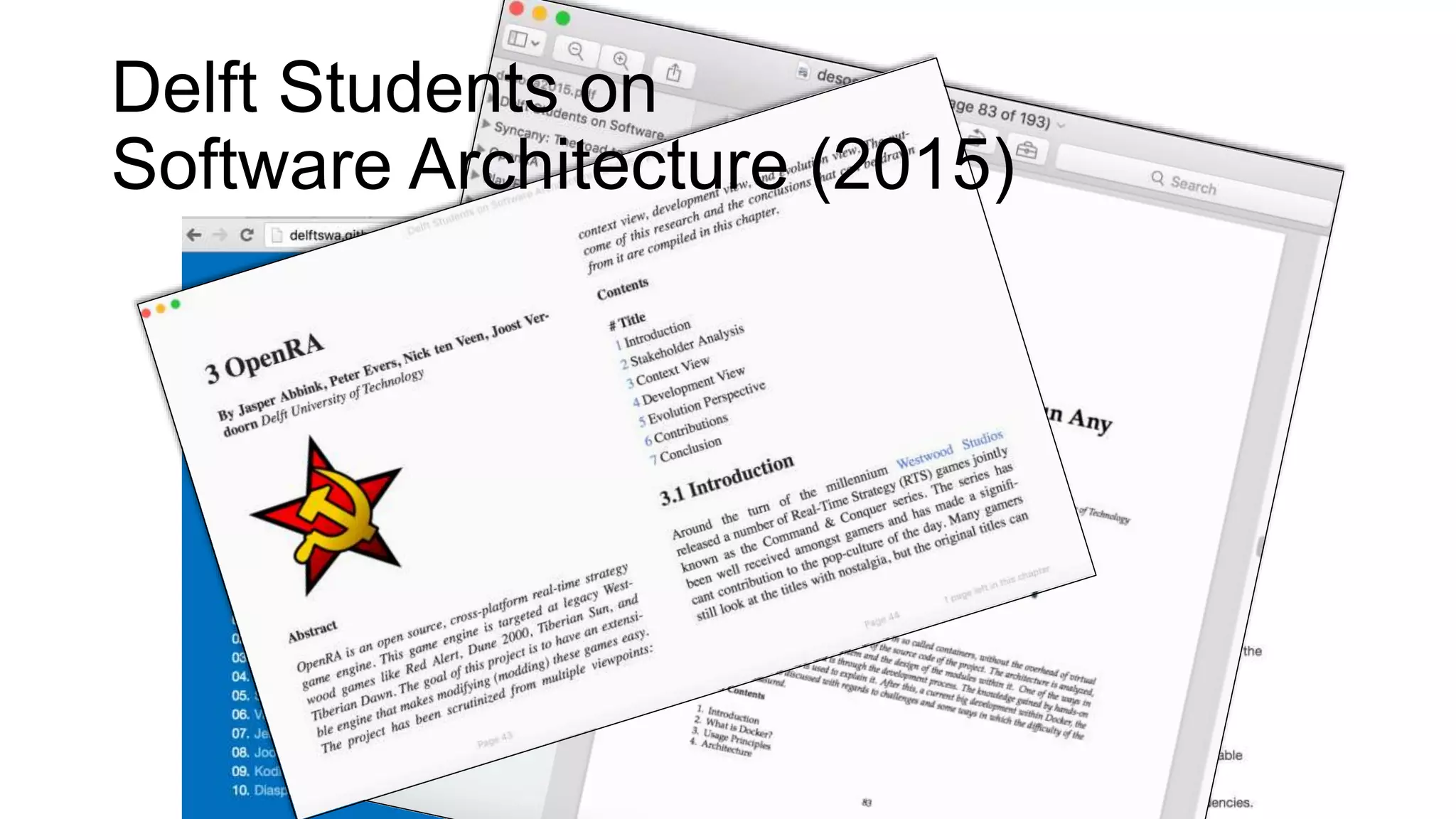 Delft Students on
Software Architecture (2015)
 