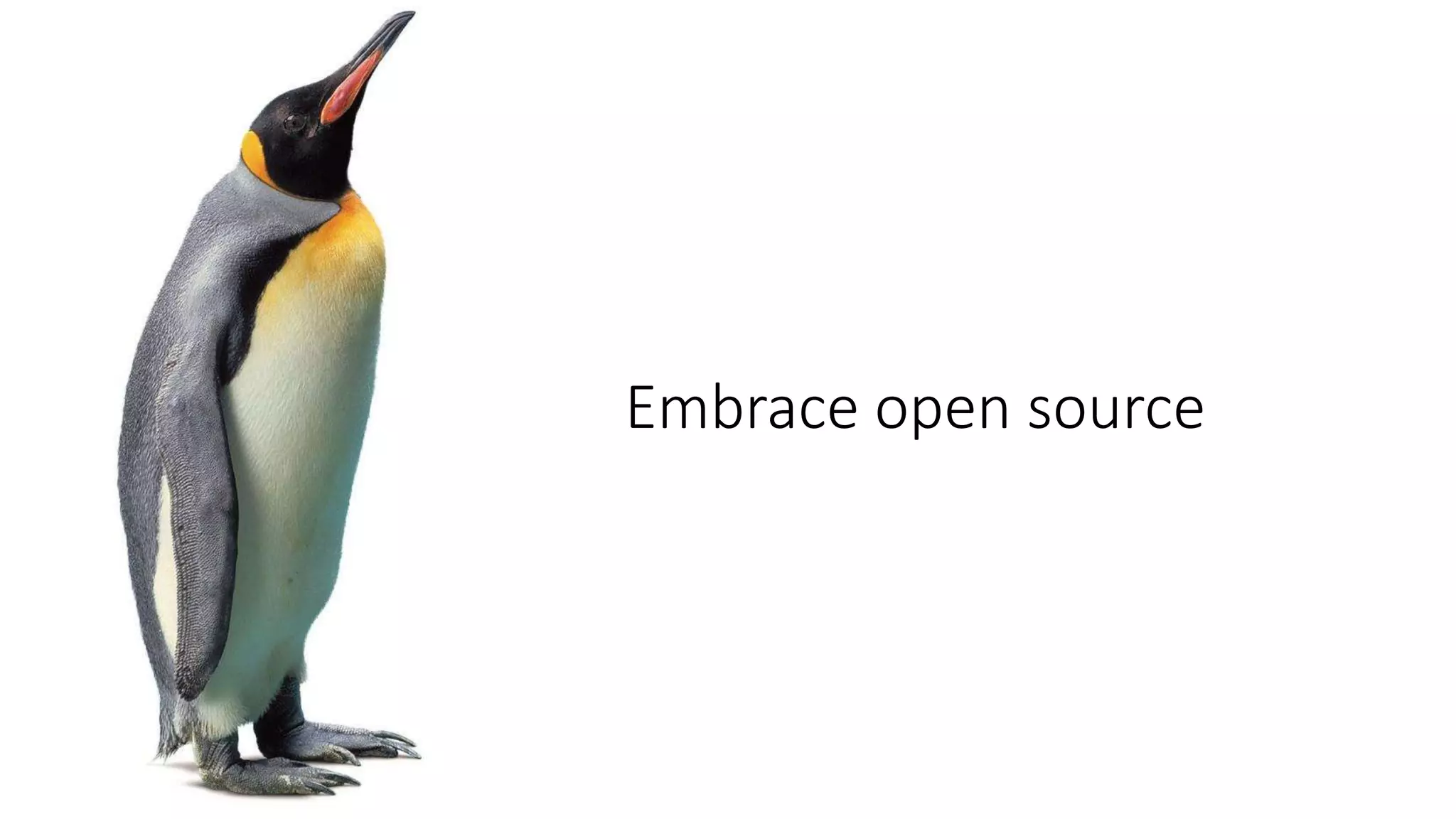 Embrace open source
 