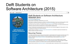Delft Students on
Software Architecture (2015)
 