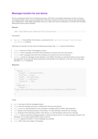 Sigfox API Documentation | PDF