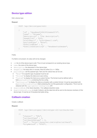 Sigfox API Documentation | PDF