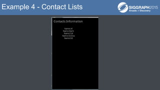 Example 4 - Contact Lists
 