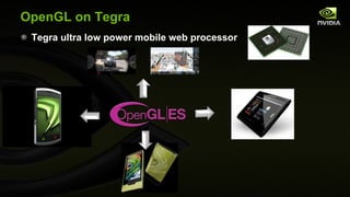 OpenGL on Tegra Tegra ultra low power mobile web processor 