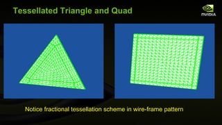 Tessellated Triangle and Quad Notice fractional tessellation scheme in wire-frame pattern 