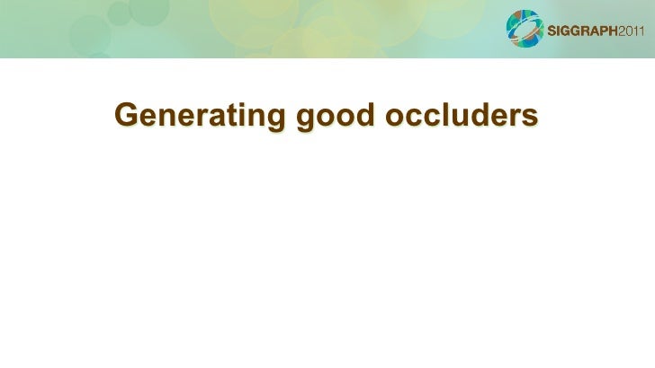 Artist generated occluders 