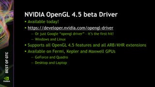 OpenGL 4.5 Update for NVIDIA GPUs