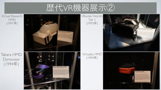 VR
Virtual Research
HMD
(1991 )
Takara HMD
Dynovisor
(1994 )
Virtuality HMD
(1994 )
VRontier World’s
Tier 1
(1993 )
 
