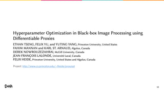 13
Project: http://www.cs.princeton.edu/~fheide/proxyopt
 