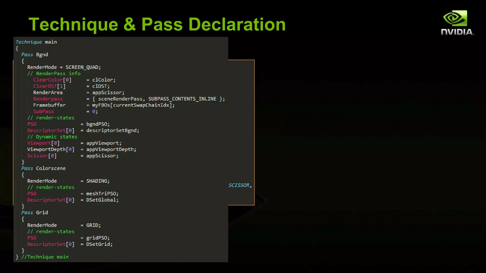 Technique & Pass Declaration
 