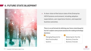 Copyright © 2022 Sapient Insights Group
6. FUTURE STATE BLUEPRINT
A clear vision of the future state of the Enterprise
HCM...