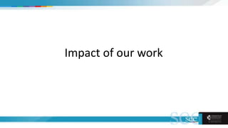 Impact of our work
 