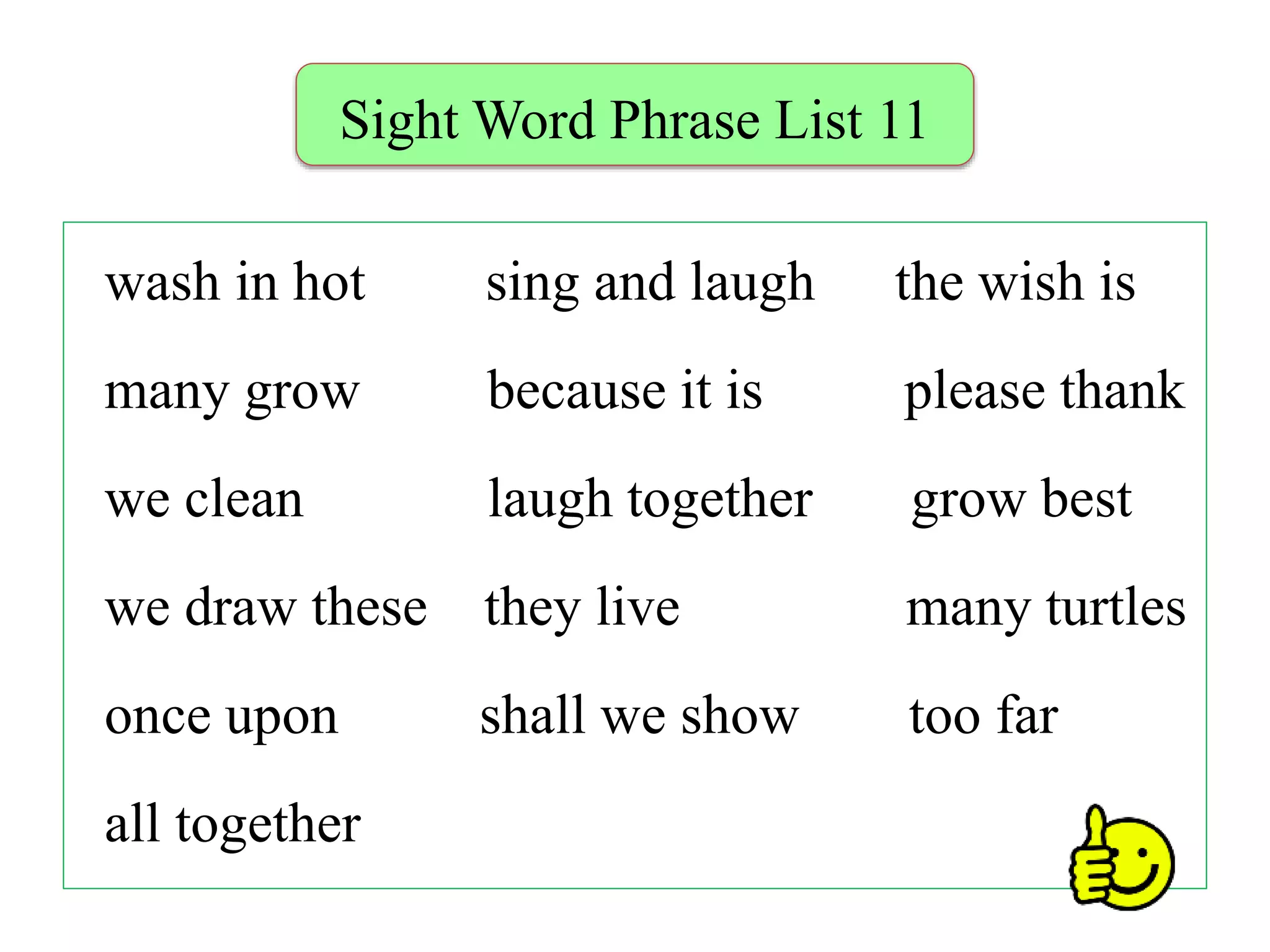 Sight Word Phrases Teaching Presentation | PPTX