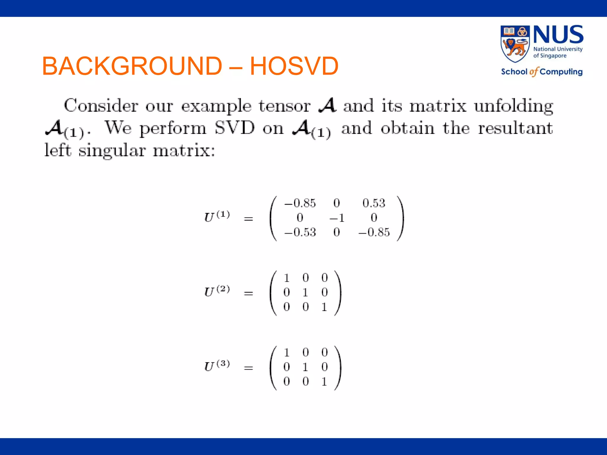BACKGROUND – HOSVD
 