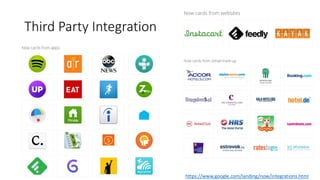 Third Party Integration
https://www.google.com/landing/now/integrations.html
 