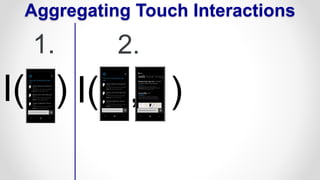 Aggregating Touch Interactions
I( ) I( , )
1. 2.
 