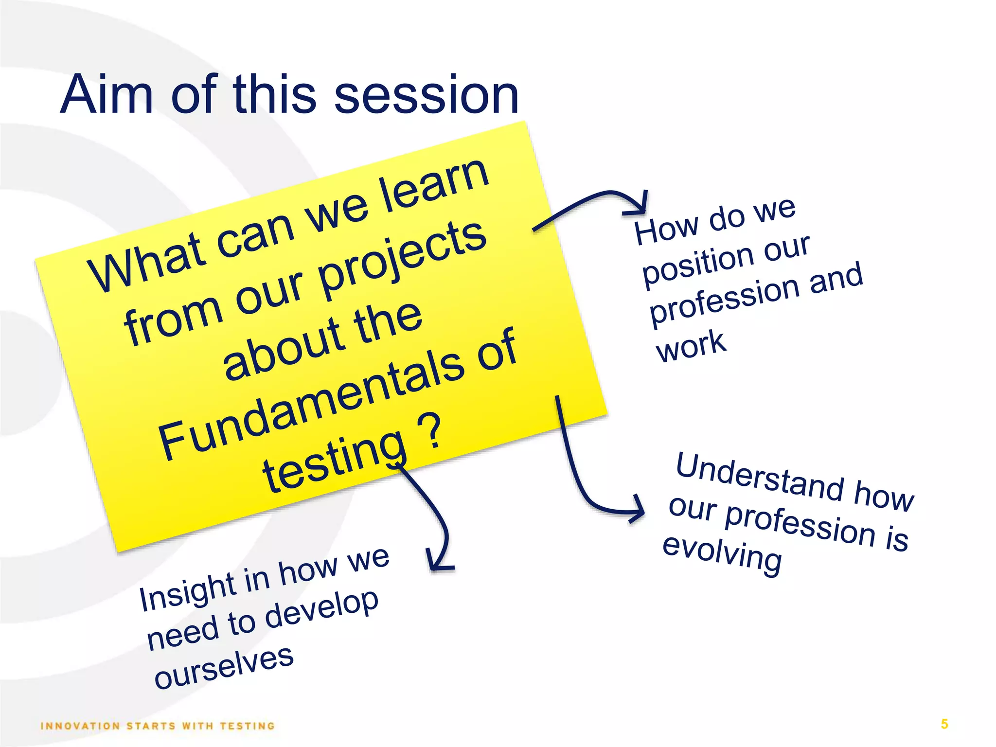 Aim of this session 5 